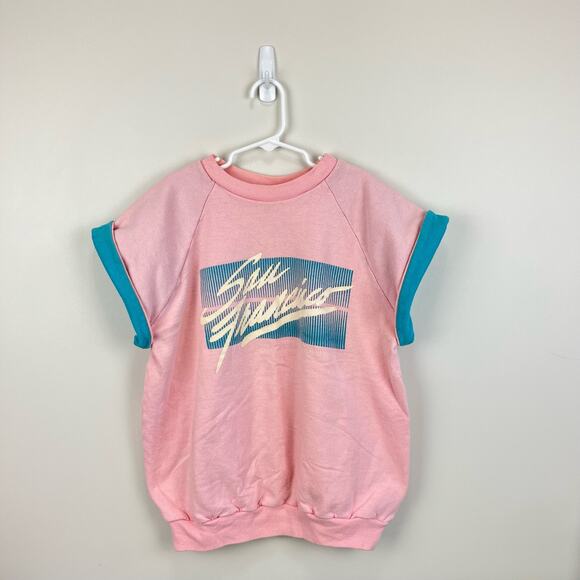 Vintage Other - Vintage 80s San Francisco Short Sleeve Pink Sweatshirt Medium USA